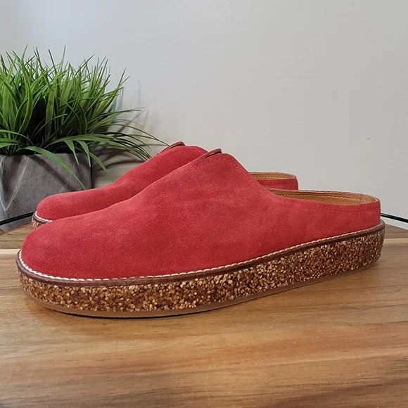 Lucky Brand | 12 Tamala Red Leather Clogs Mules Boho Comfy Casual - Picture 4 of 15